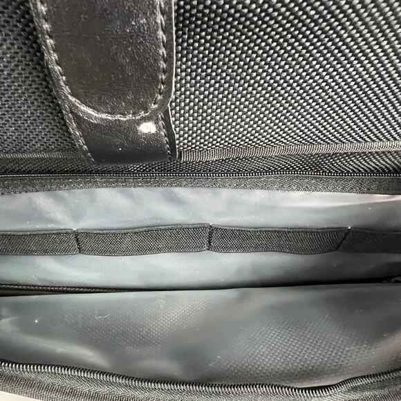 Samsonite Black Computer Bag With Leather Strap 261 700 Series Travel Durable - Picture 5 of 11